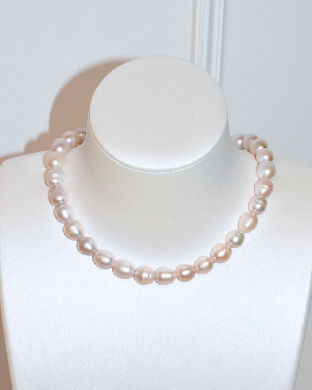 2A Freshwater Drop Necklace in Copper - Rose Overtone (9 -11mm)