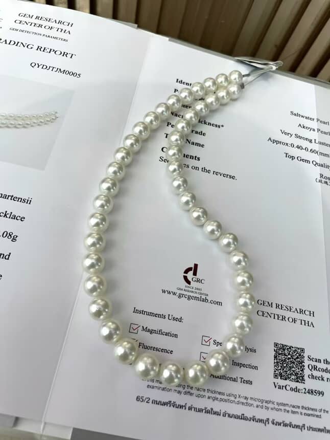 Akoya Pearl Necklace (8.5–9 mm, 19") with 18K Bow Knot Clasp