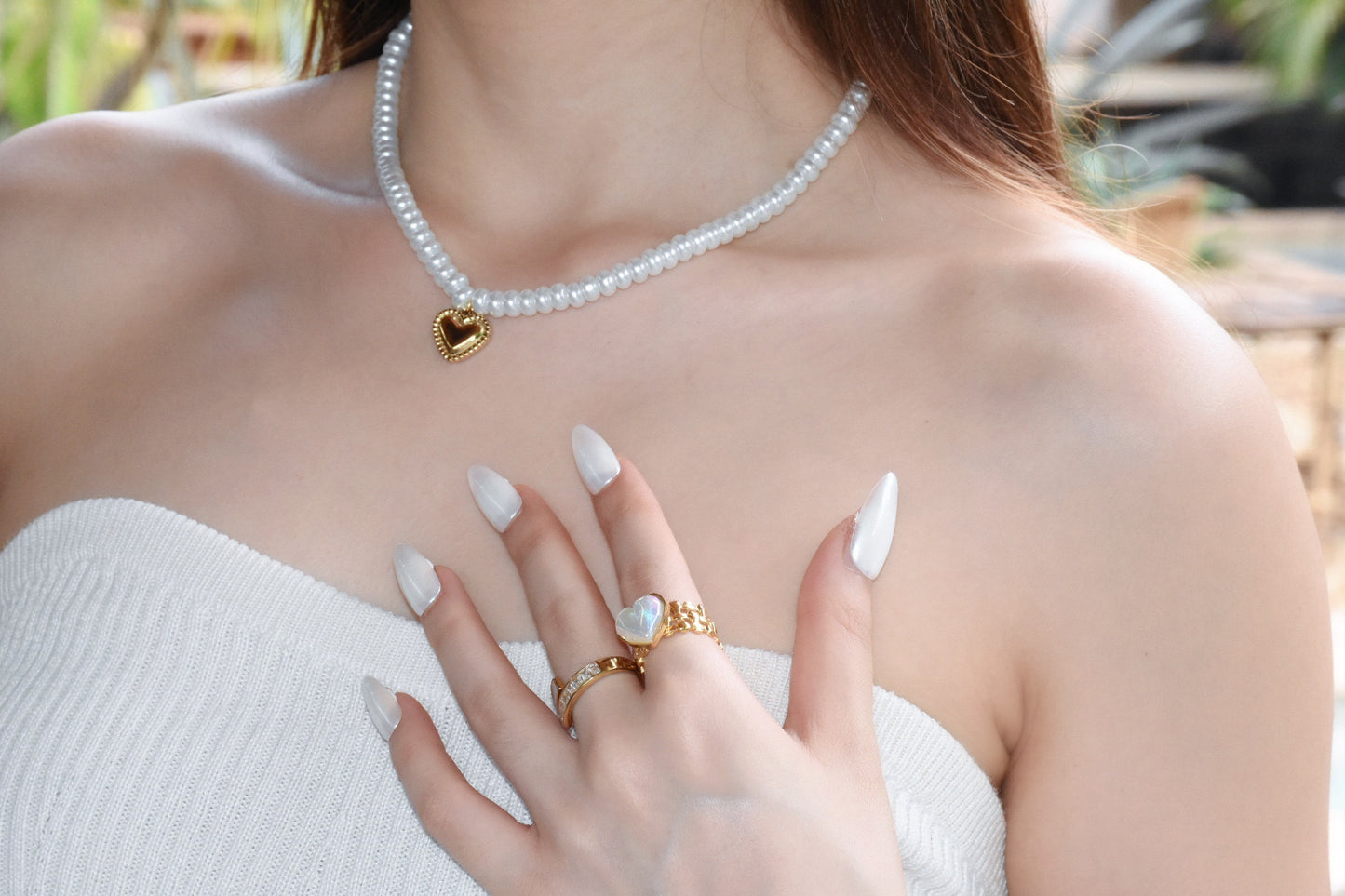 Opulent Pearl Heart Pendant Necklace
