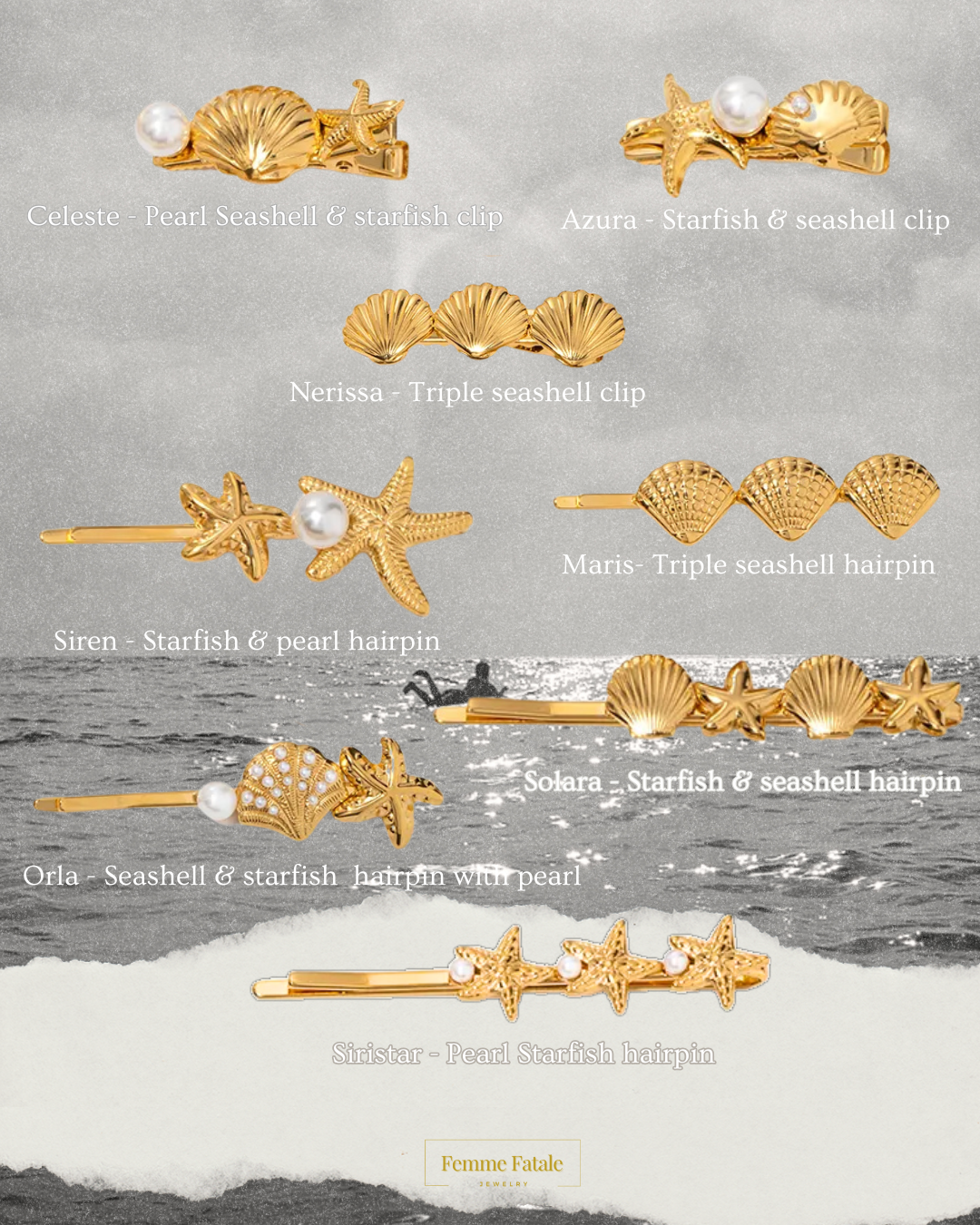 Sea Muse Hair Set Clip and Hairpin