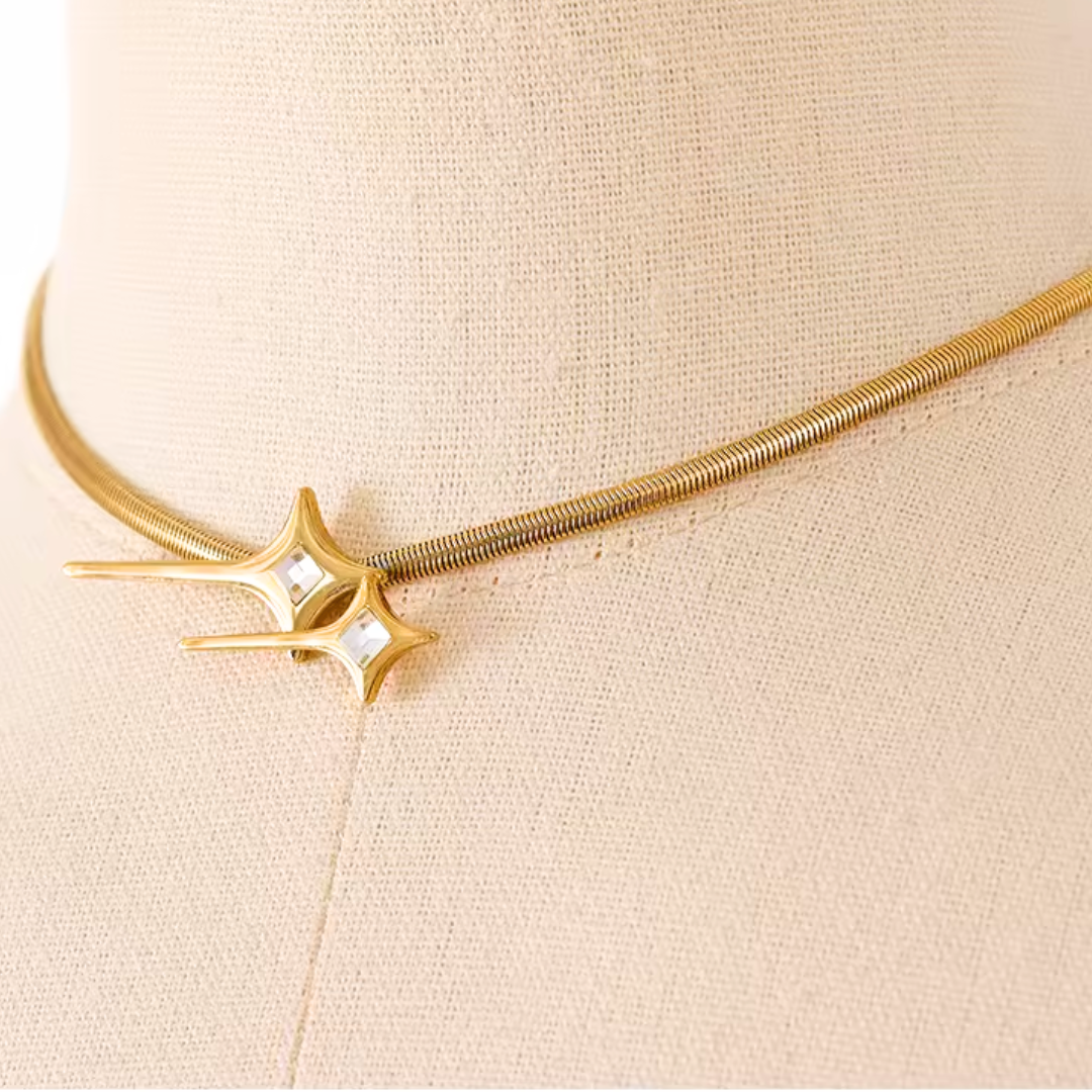 Mesmerizing Zirconia Star Choker Necklace