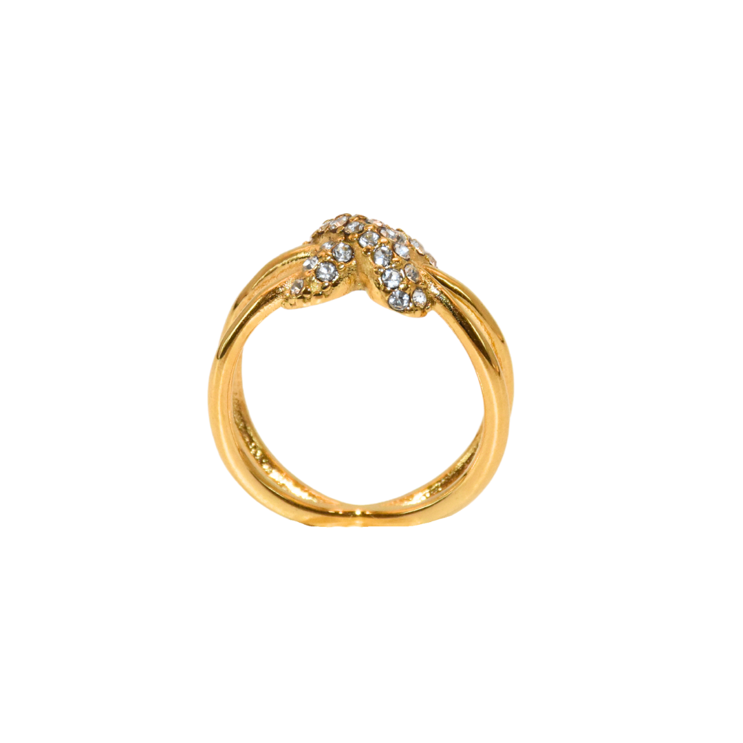 Crystal X Signet Ring