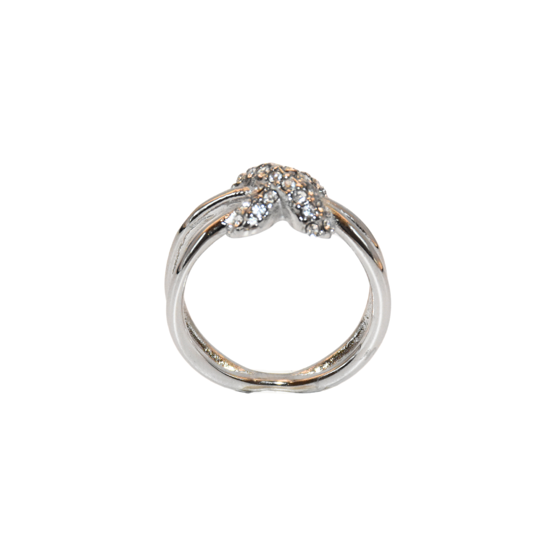 Crystal X Signet Ring