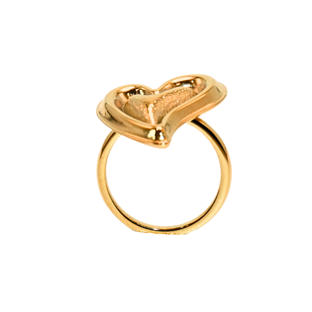 Gold 2D Heartfelt Coeur Ring