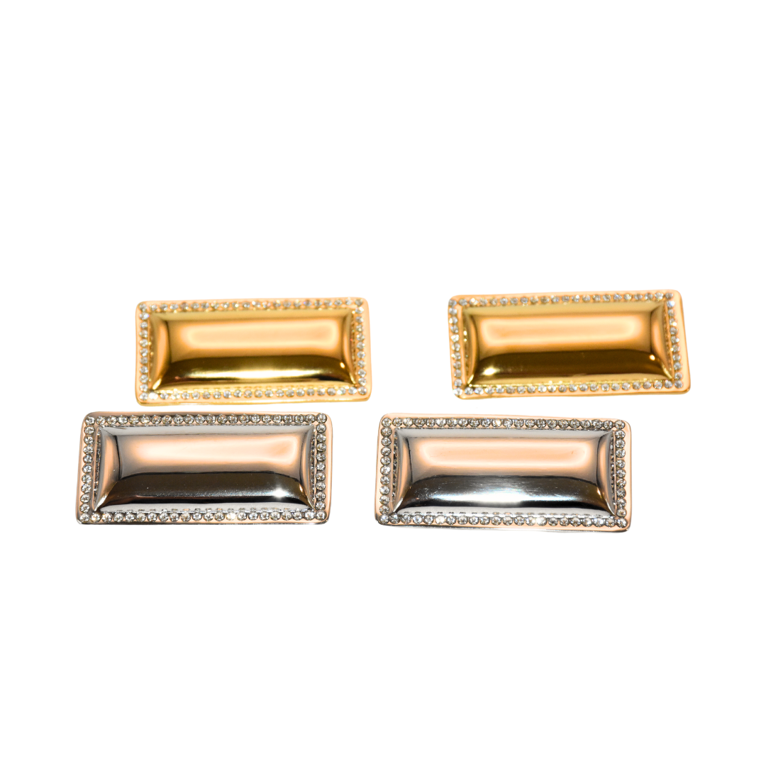 Rhinestone Zircon Smooth Geometric Stud Earrings