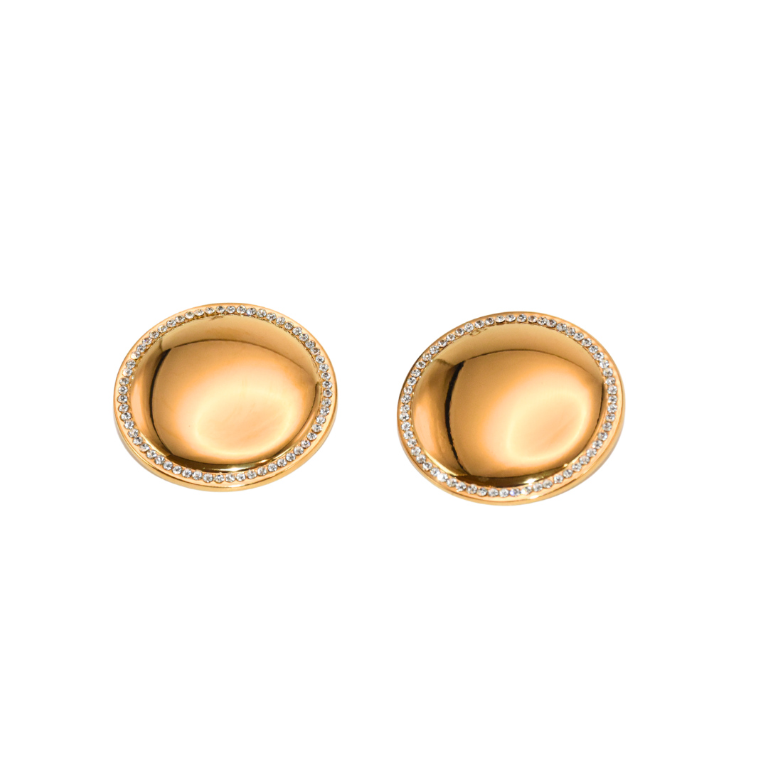 Rhinestone Zircon Smooth Geometric Stud Earrings