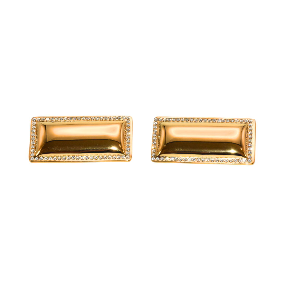 Rhinestone Zircon Smooth Geometric Stud Earrings