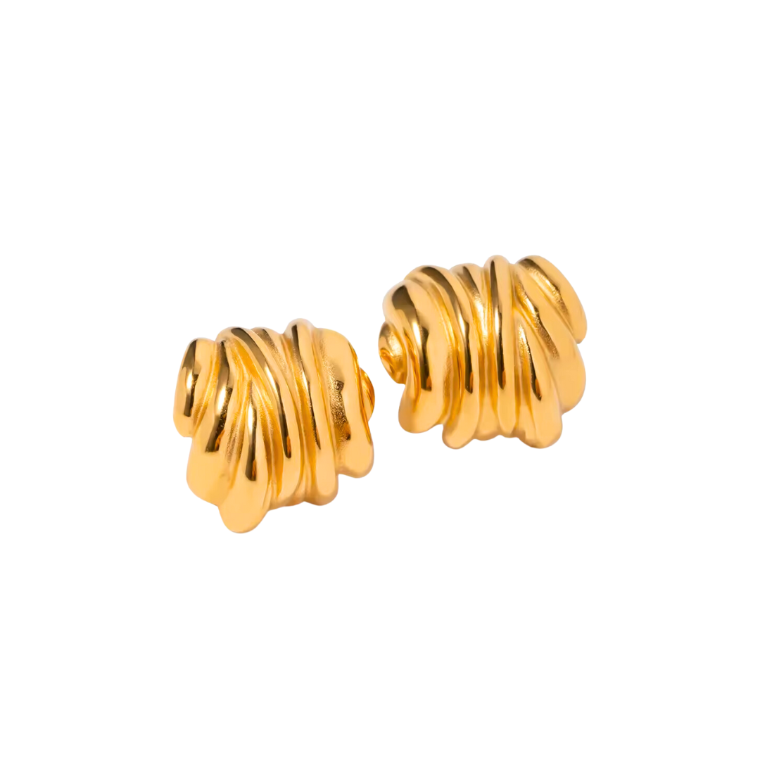 Gold Antique Old Money Stud Earrings