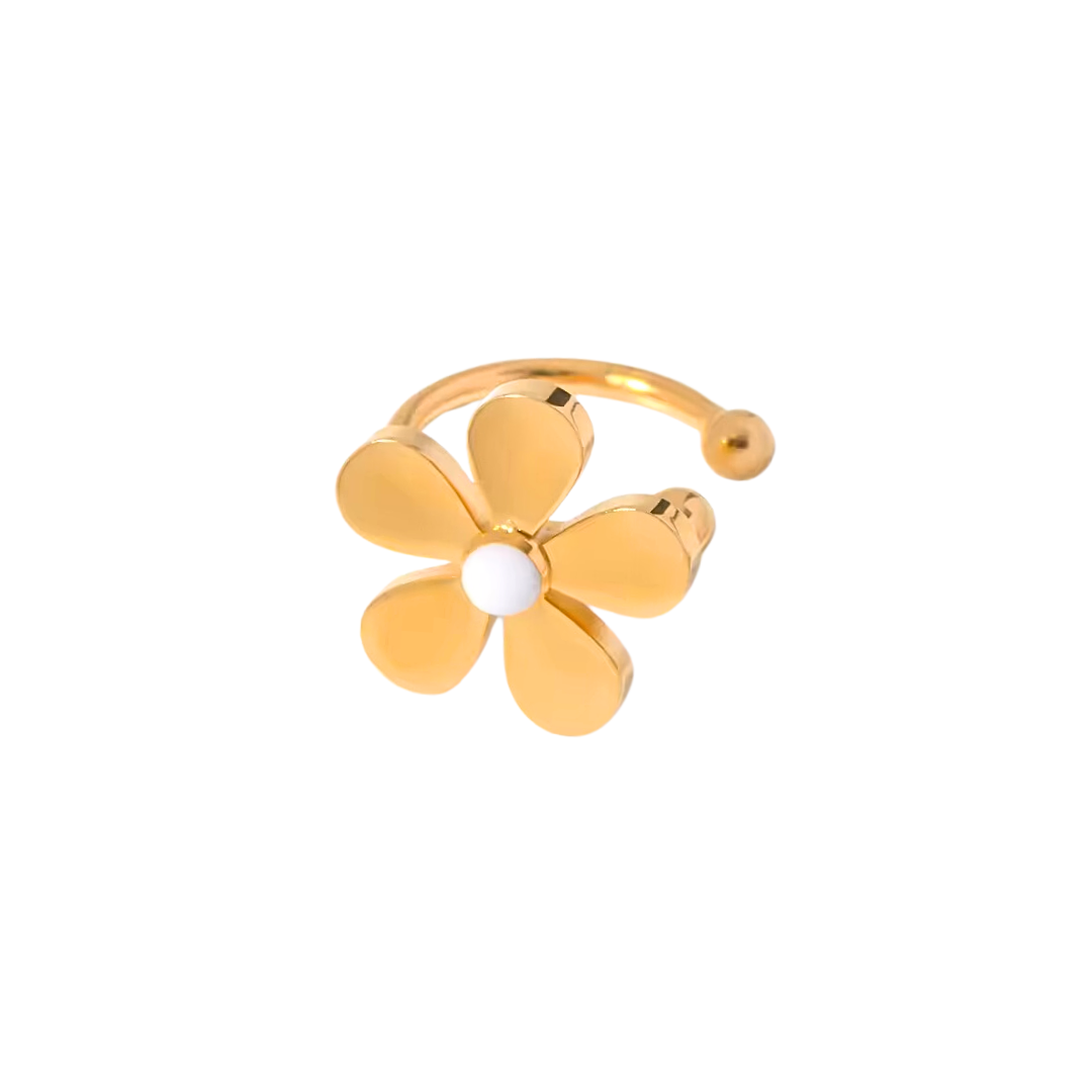 Summer White 5 Petals Daisy Flower Ear Cuff