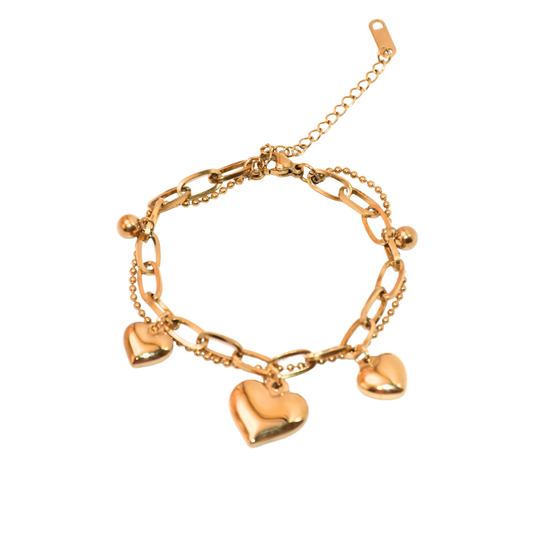 Golden Heartbeat Chain Bracelet