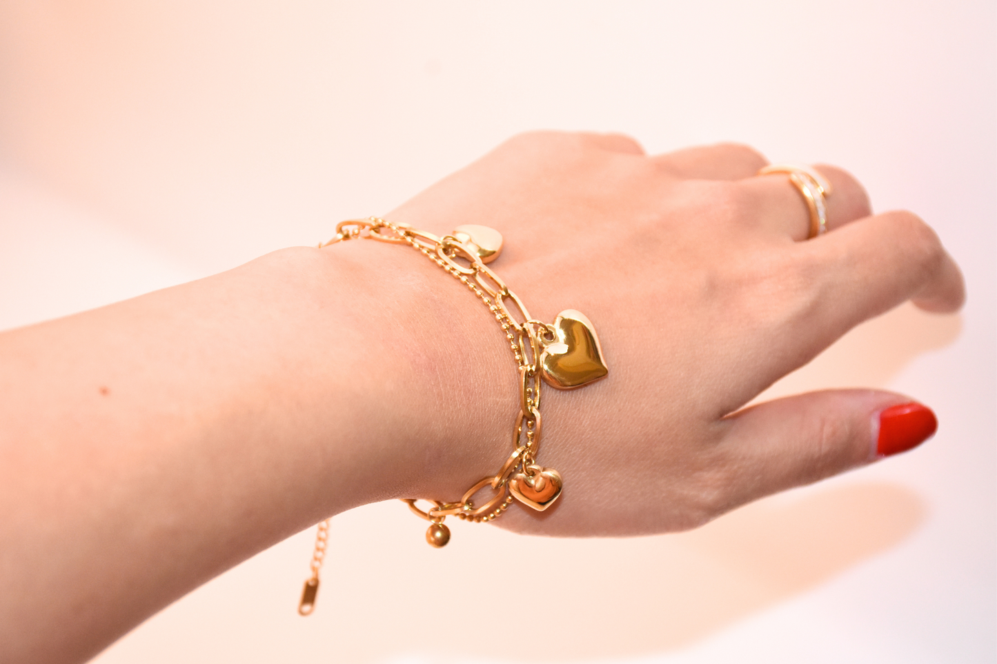 Golden Heartbeat Chain Bracelet