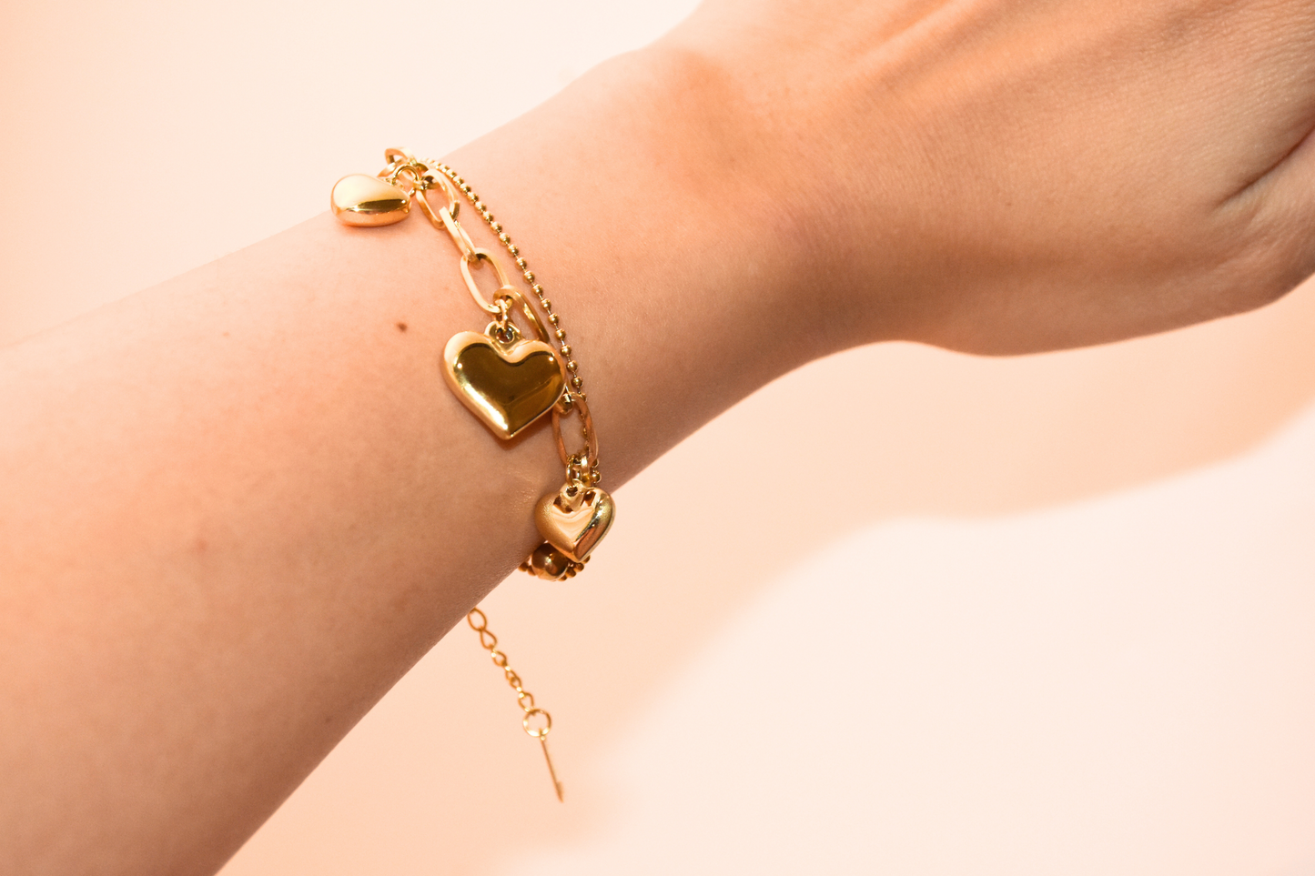 Golden Heartbeat Chain Bracelet