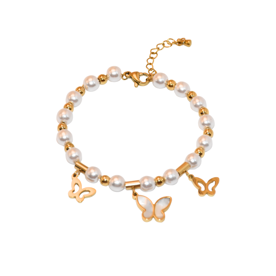 Enchanted Pearl Butterfly Bracelet