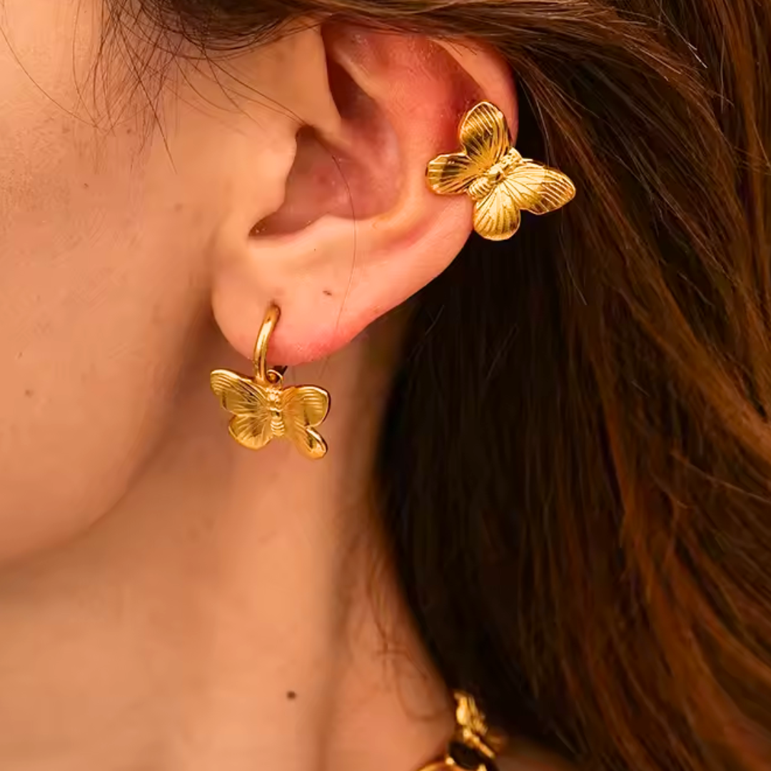 Gold Lepidoptera Butterfly Ear Cuff
