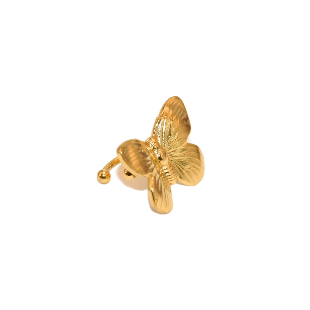 Gold Lepidoptera Butterfly Ear Cuff