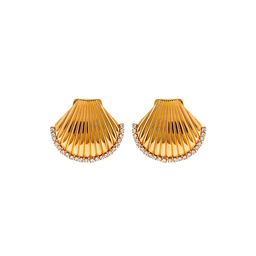 Seashell Sparkle Zirconia Earrings