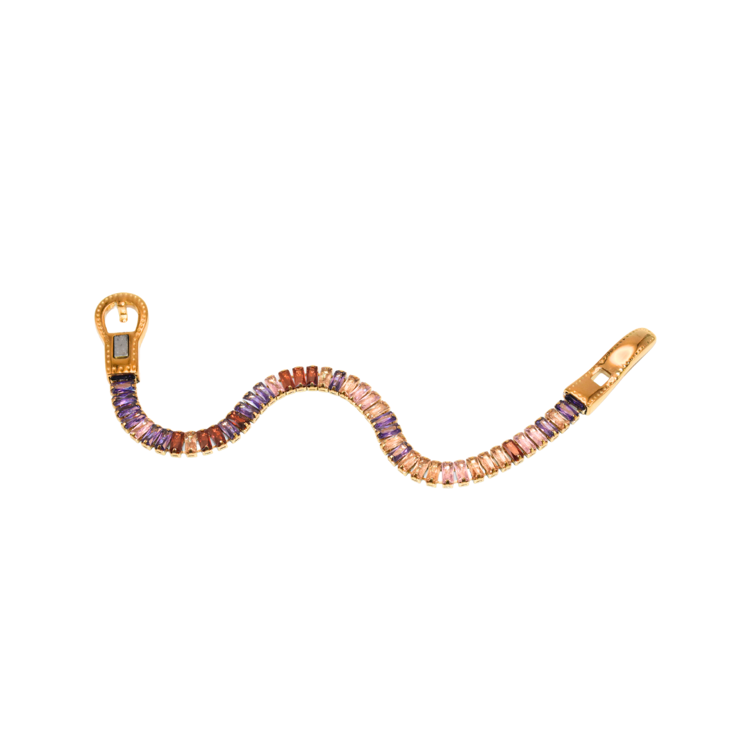 Radiant Rainbow Zirconia Belt Buckle Bracelet