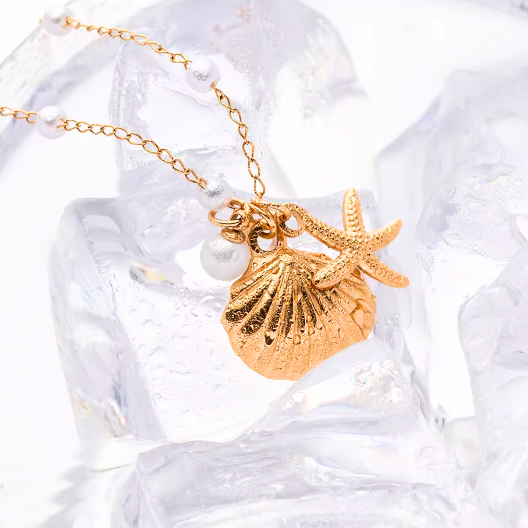 Starfish Pearl Pendant Necklace