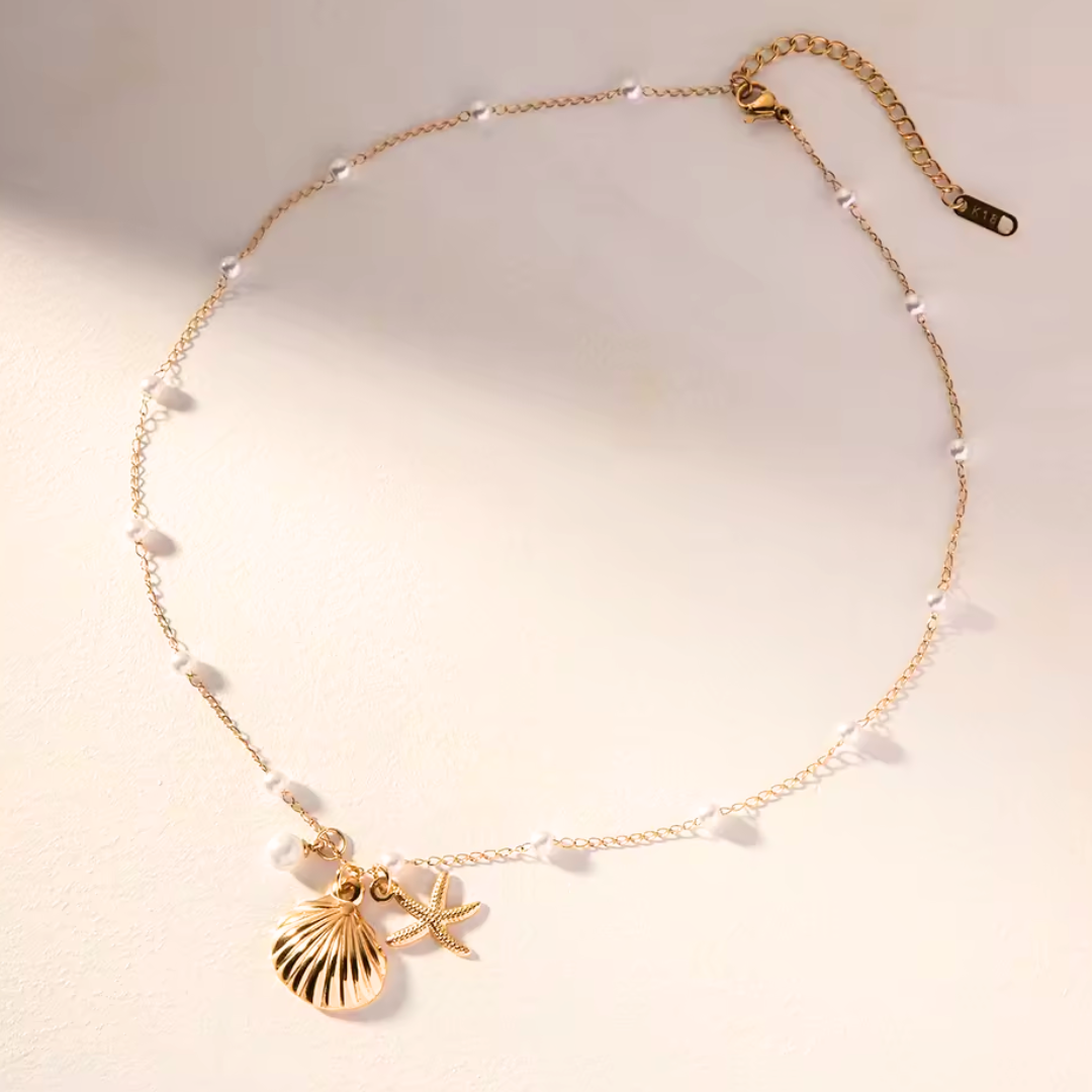 Starfish Pearl Pendant Necklace