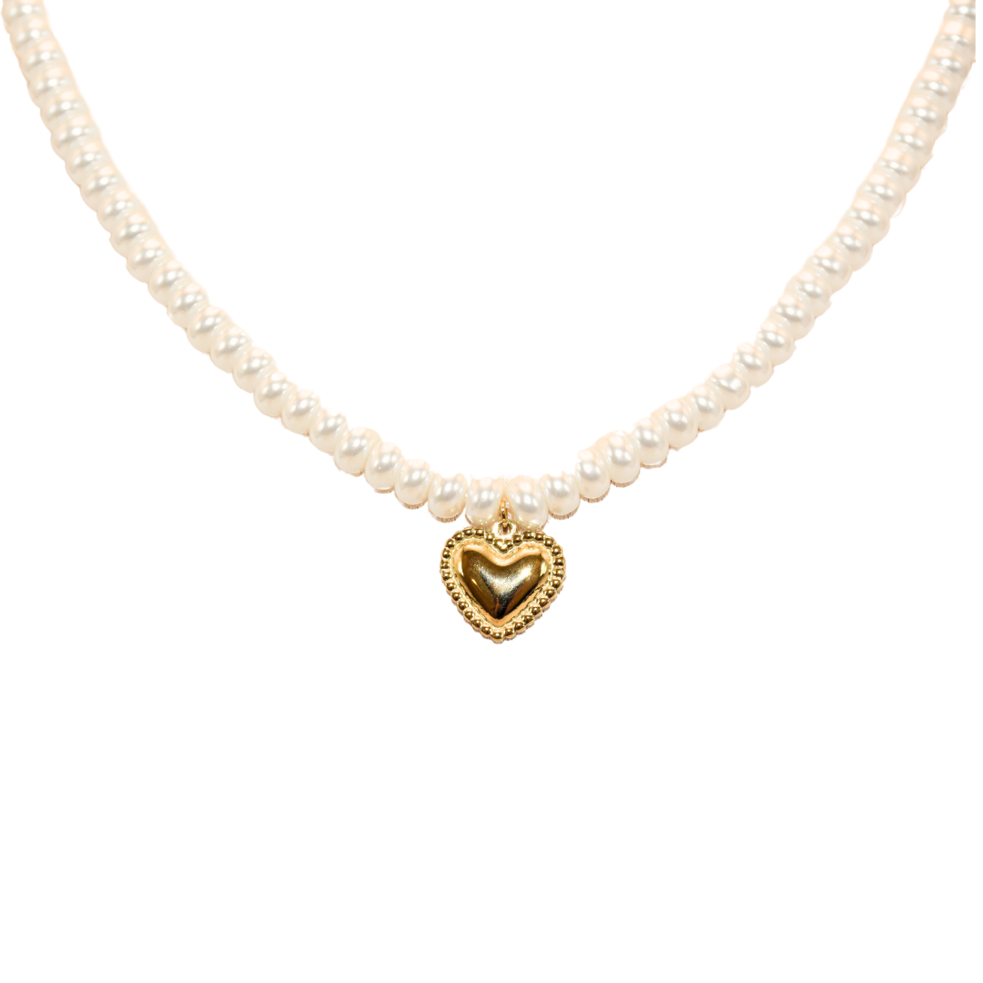 Opulent Pearl Heart Pendant Necklace