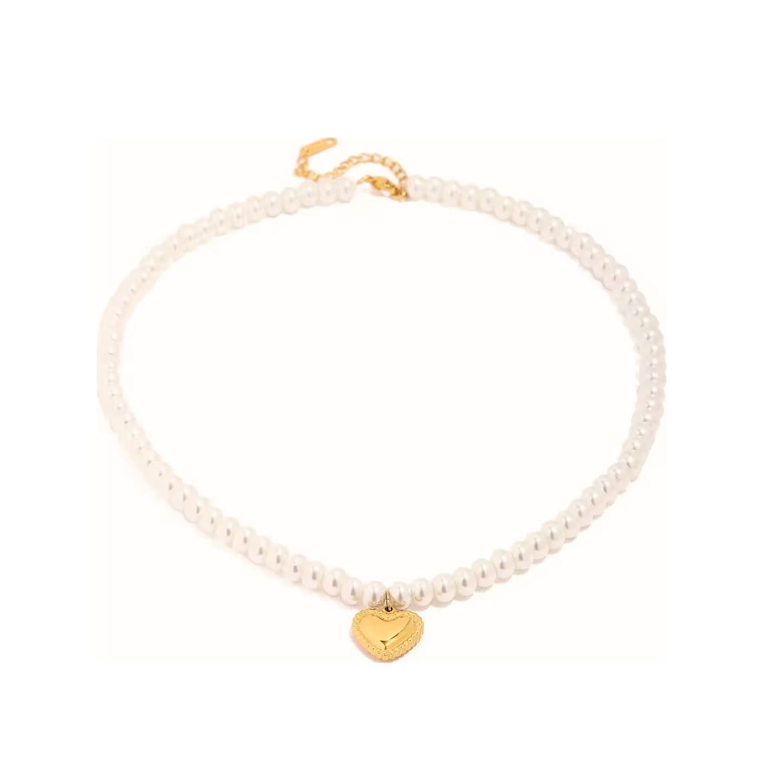 Opulent Pearl Heart Pendant Necklace