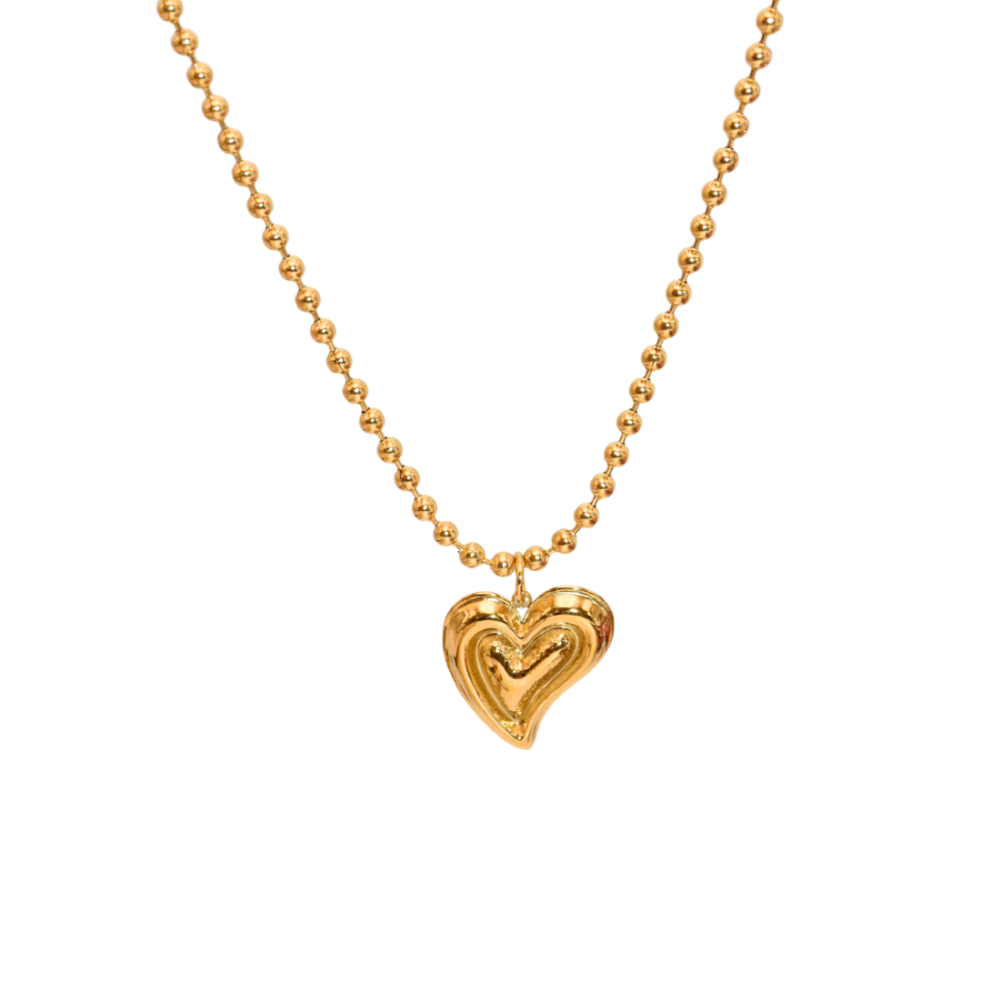 Gold 2D Heartfelt Coeur Necklace