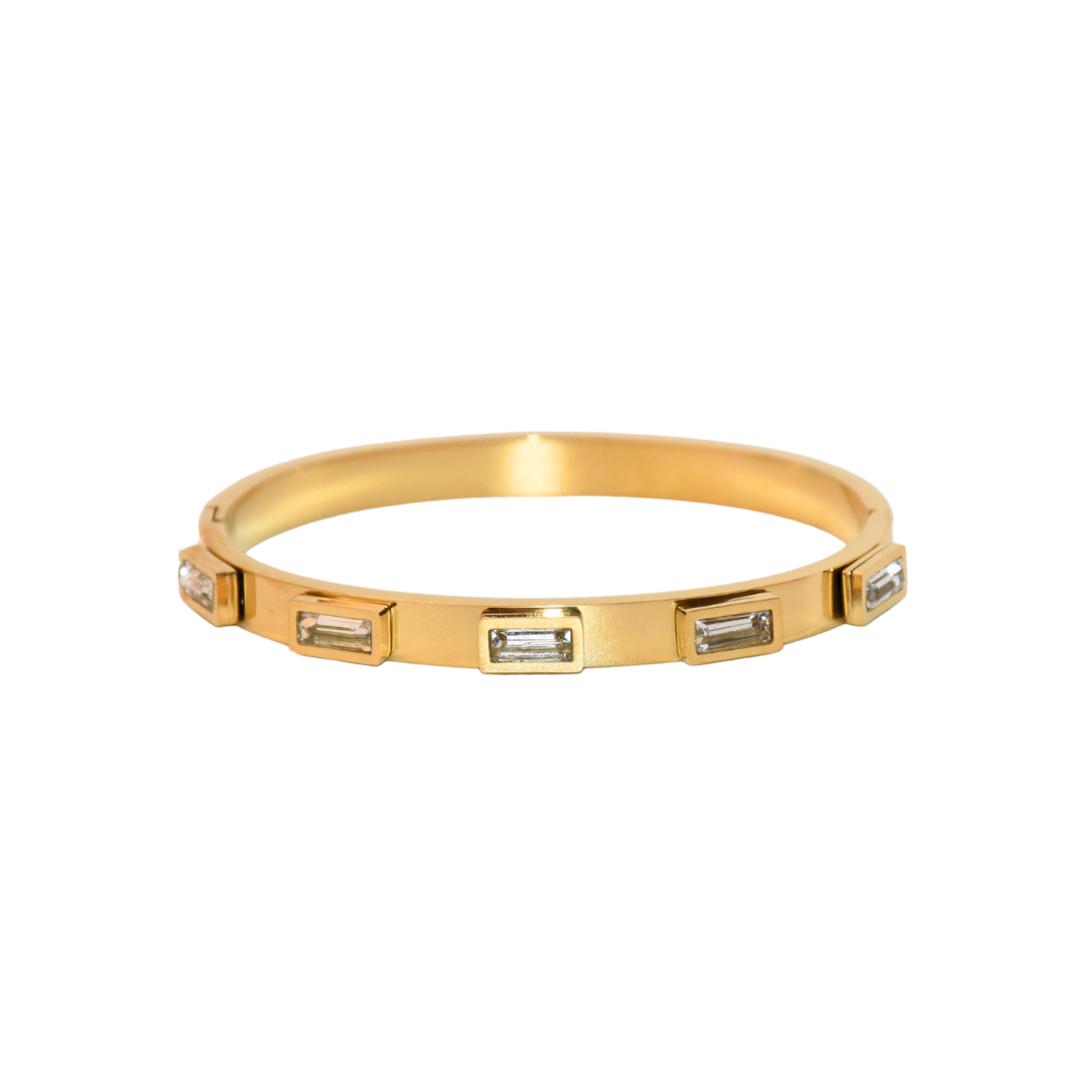 Golden Zirconia Radiance Bangle