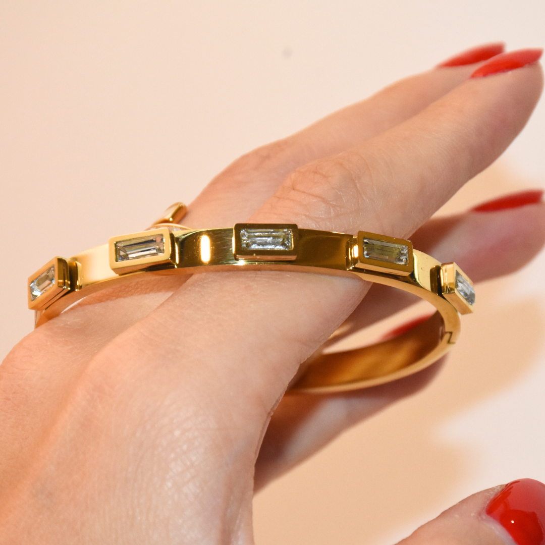 Golden Zirconia Radiance Bangle