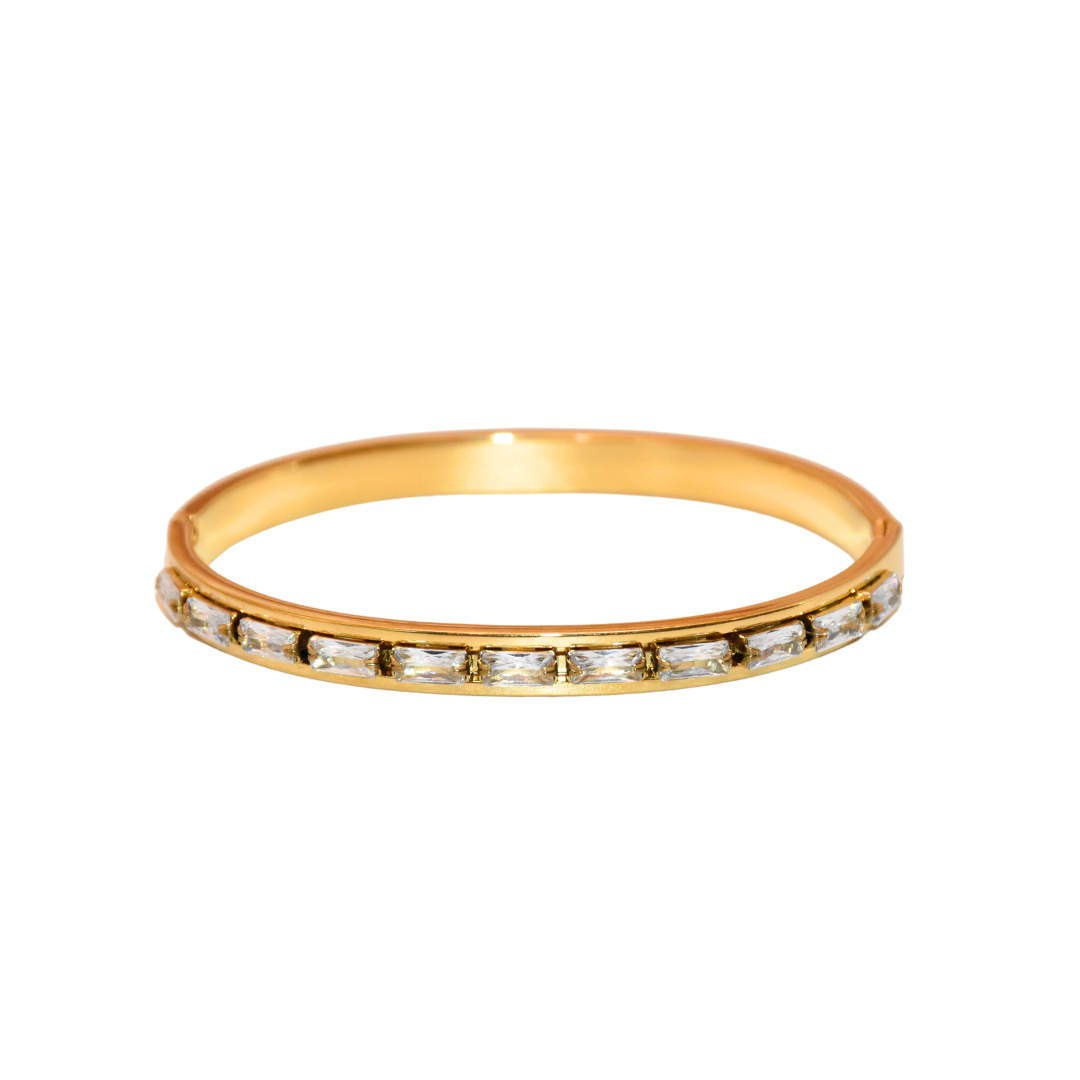 Golden Brilliance Zirconia Bangle