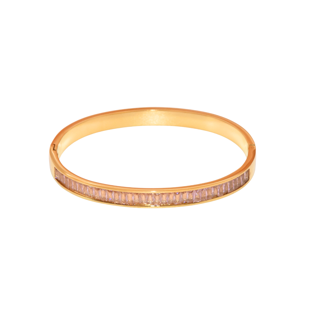 Golden Pink Bliss Zirconia Bangle