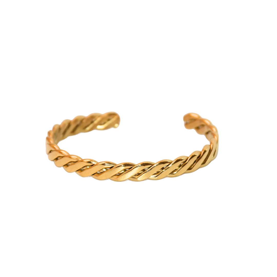 Golden Twirl Open Bangle