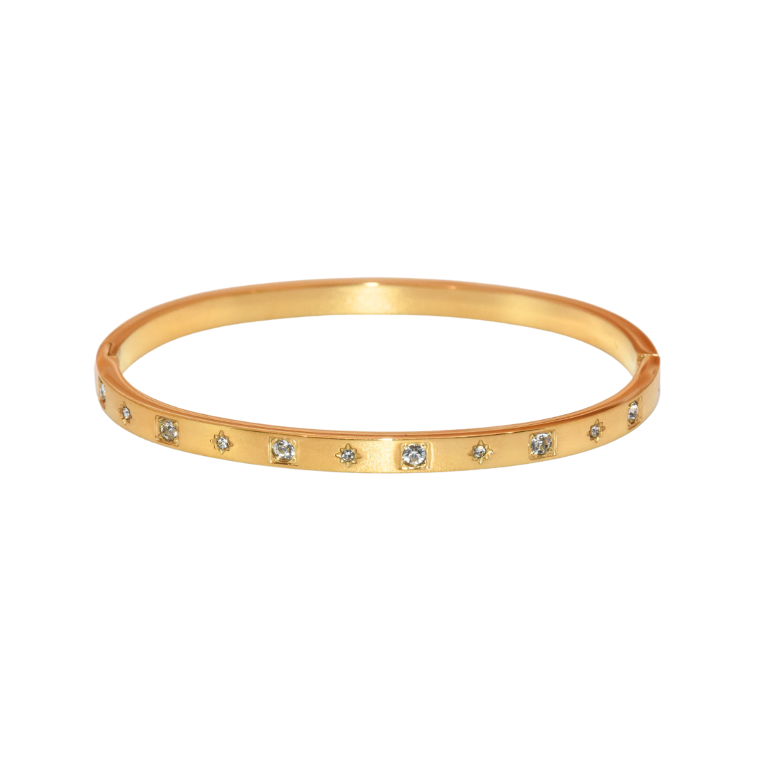 Golden Ruby Starlight Zirconia Bangle