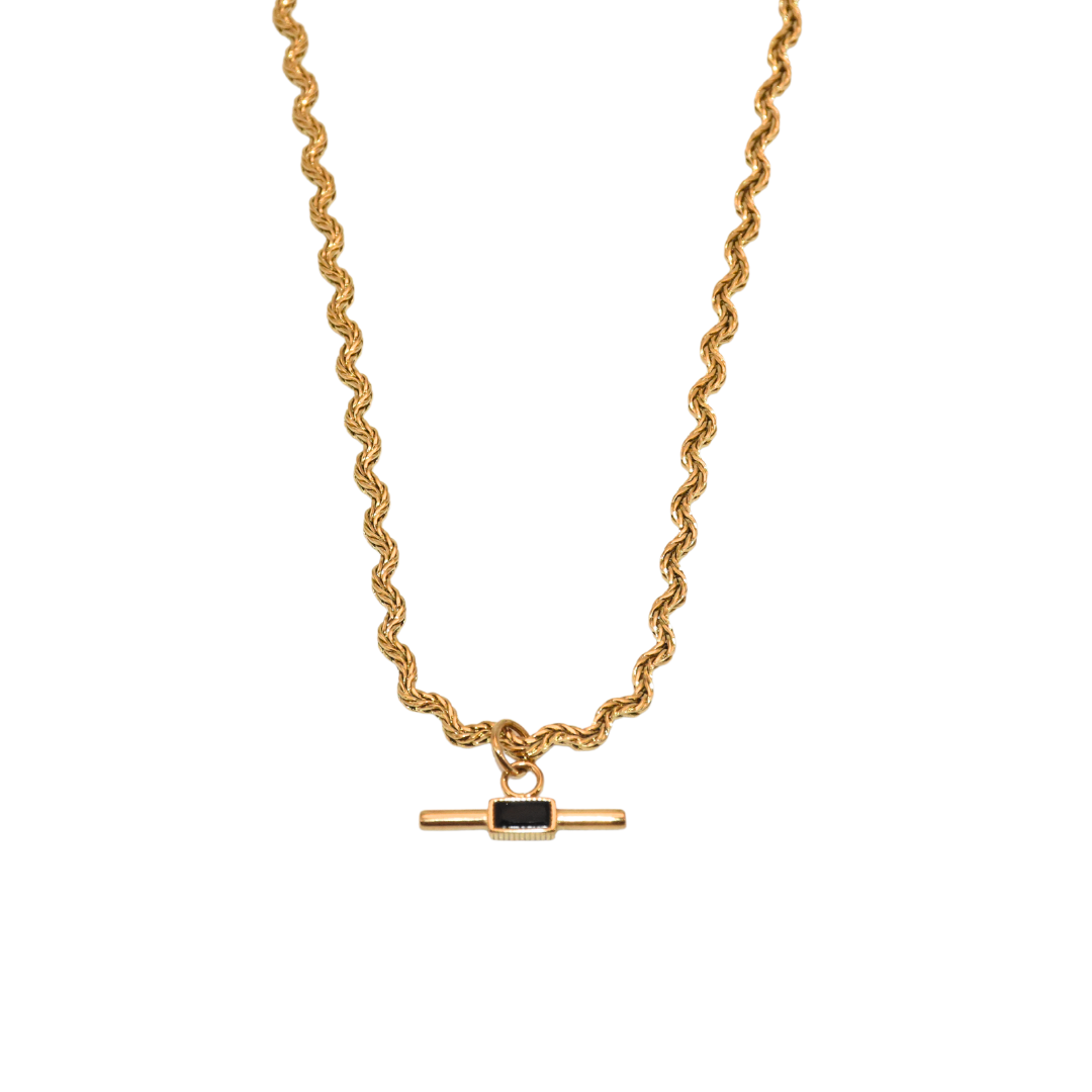 Gold Cascade Onyx Necklace