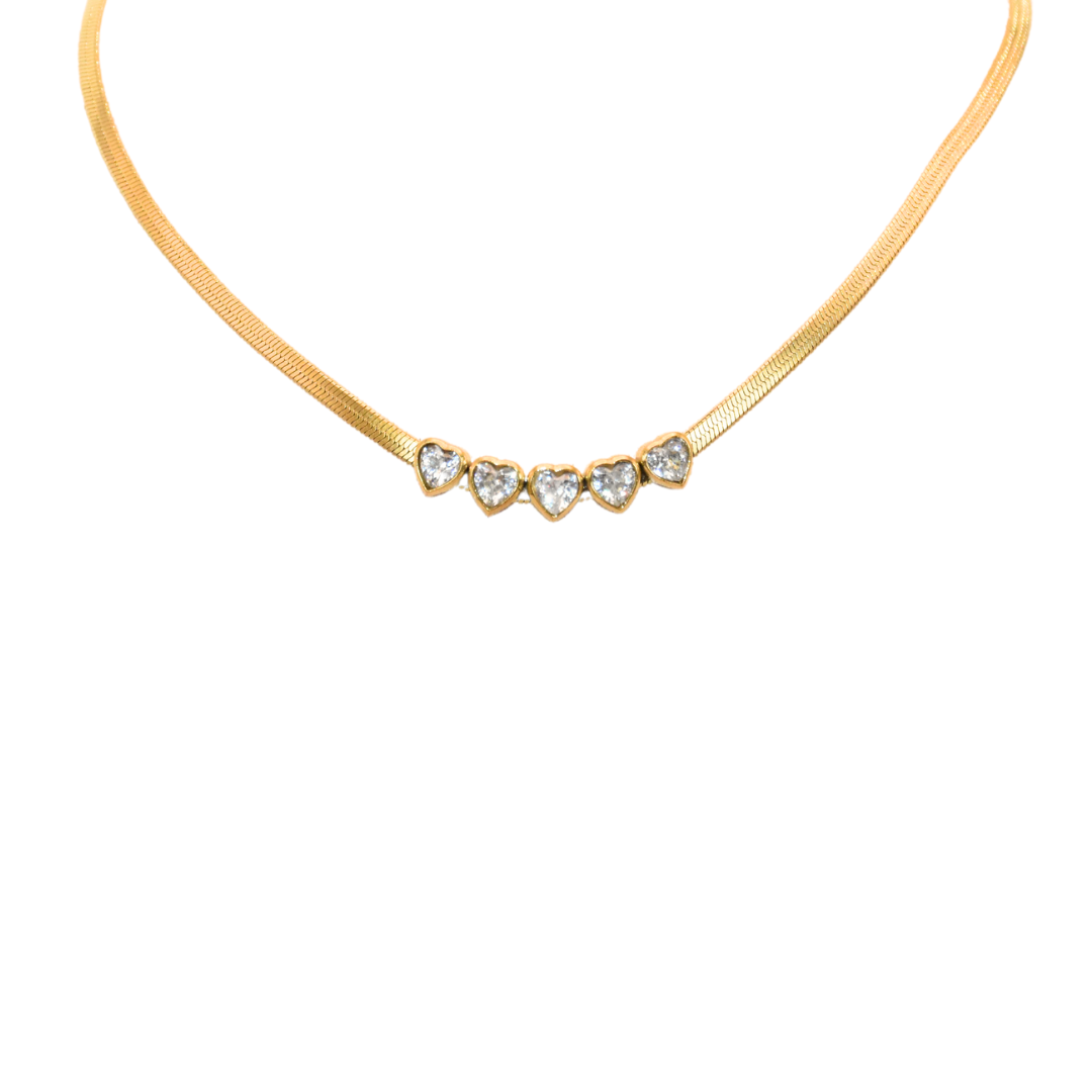 Ethereal Quintessence Zirconia Heart Necklace