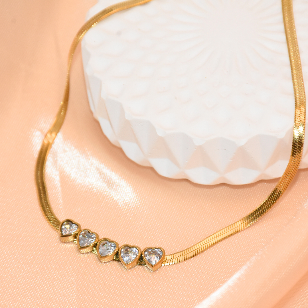 Ethereal Quintessence Zirconia Heart Necklace