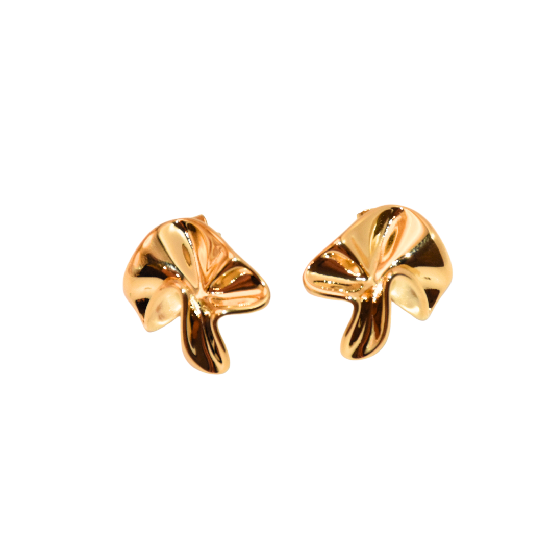 Gold Hibiscus Stud Earrings