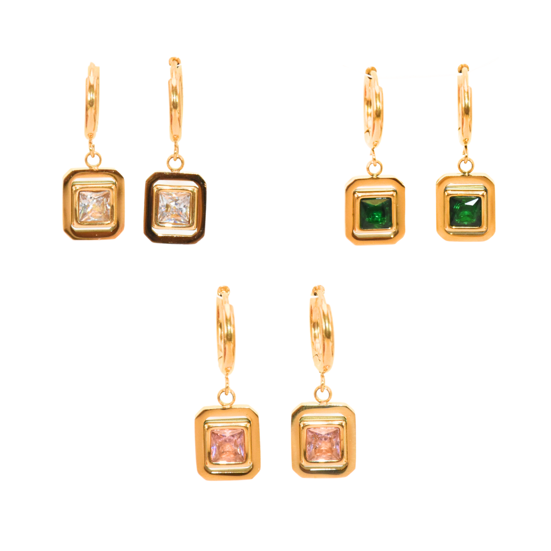 Golden Elegance Zirconia Huggie Earrings