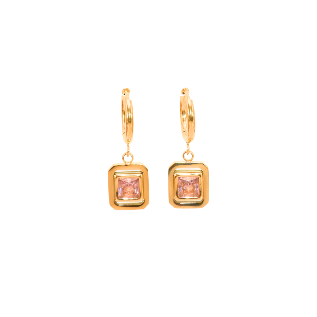 Golden Elegance Zirconia Huggie Earrings