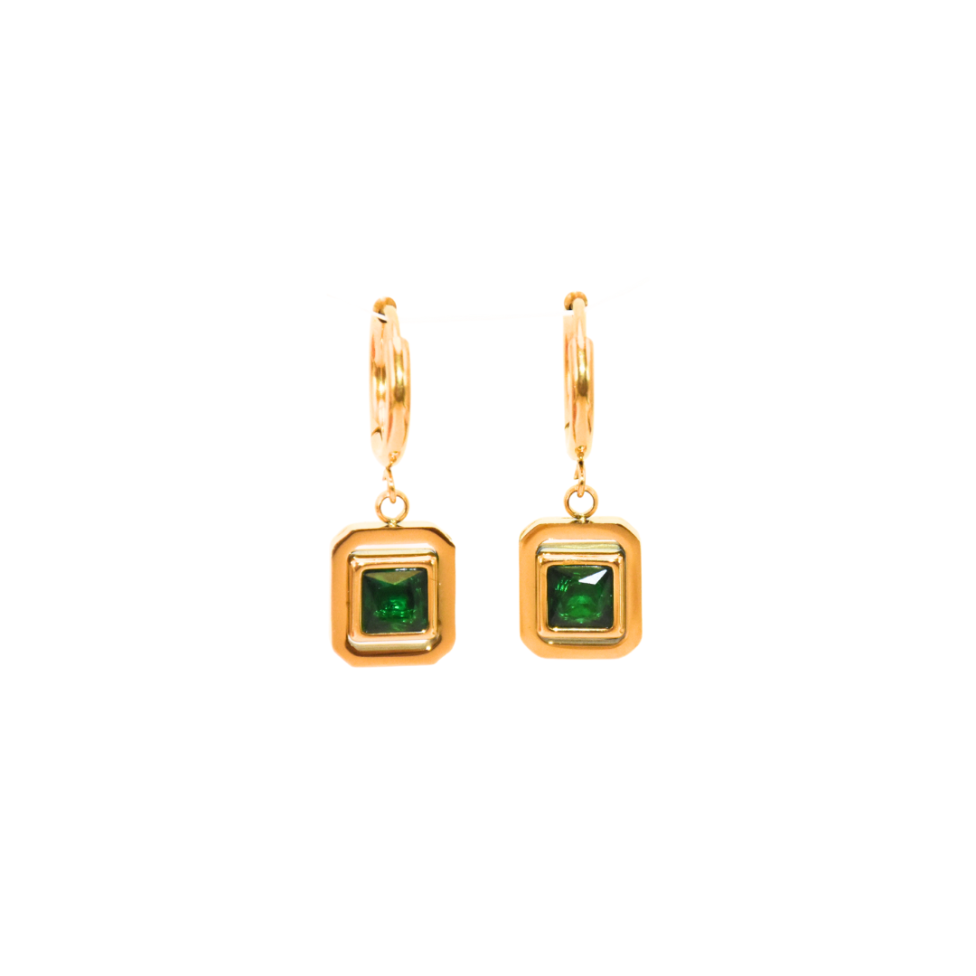 Golden Elegance Zirconia Huggie Earrings