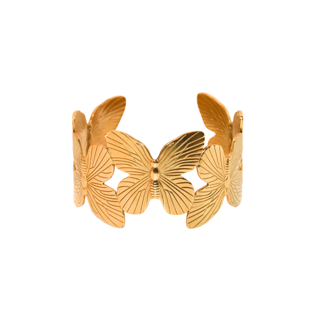 Golden Lepidoptera Butterfly Grande Bangle
