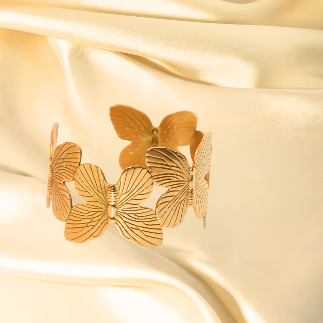 Golden Lepidoptera Butterfly Grande Bangle