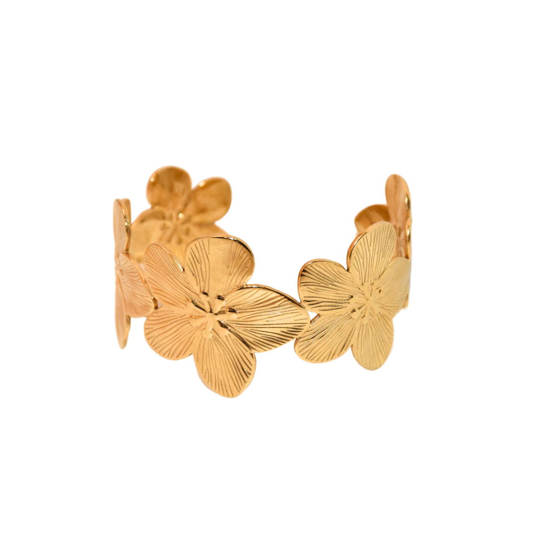 Golden Hellebore flower Grande Bangle