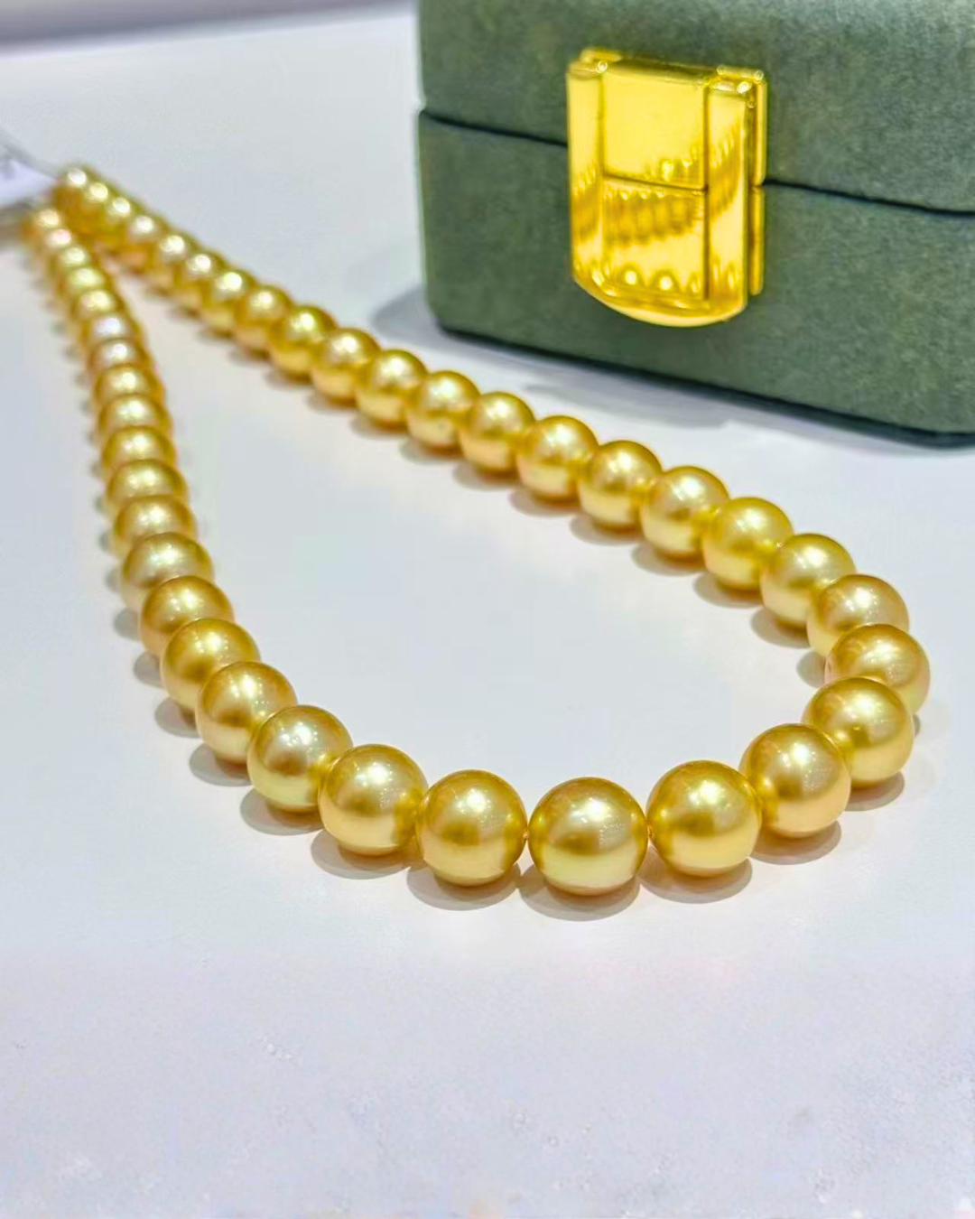 4A South Sea Golden Philippines Round Loose Strand - Rare Dark Perfect Round - Gold (8.1-10.3mm)