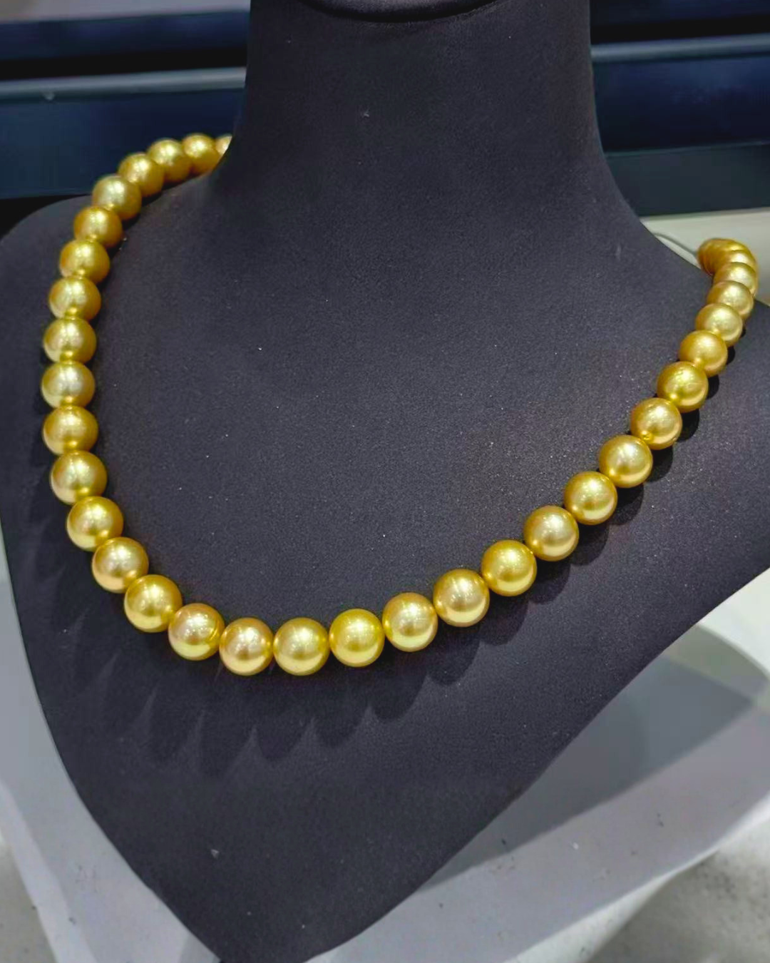 4A South Sea Golden Philippines Round Loose Strand - Rare Dark Perfect Round - Gold (8.1-10.3mm)