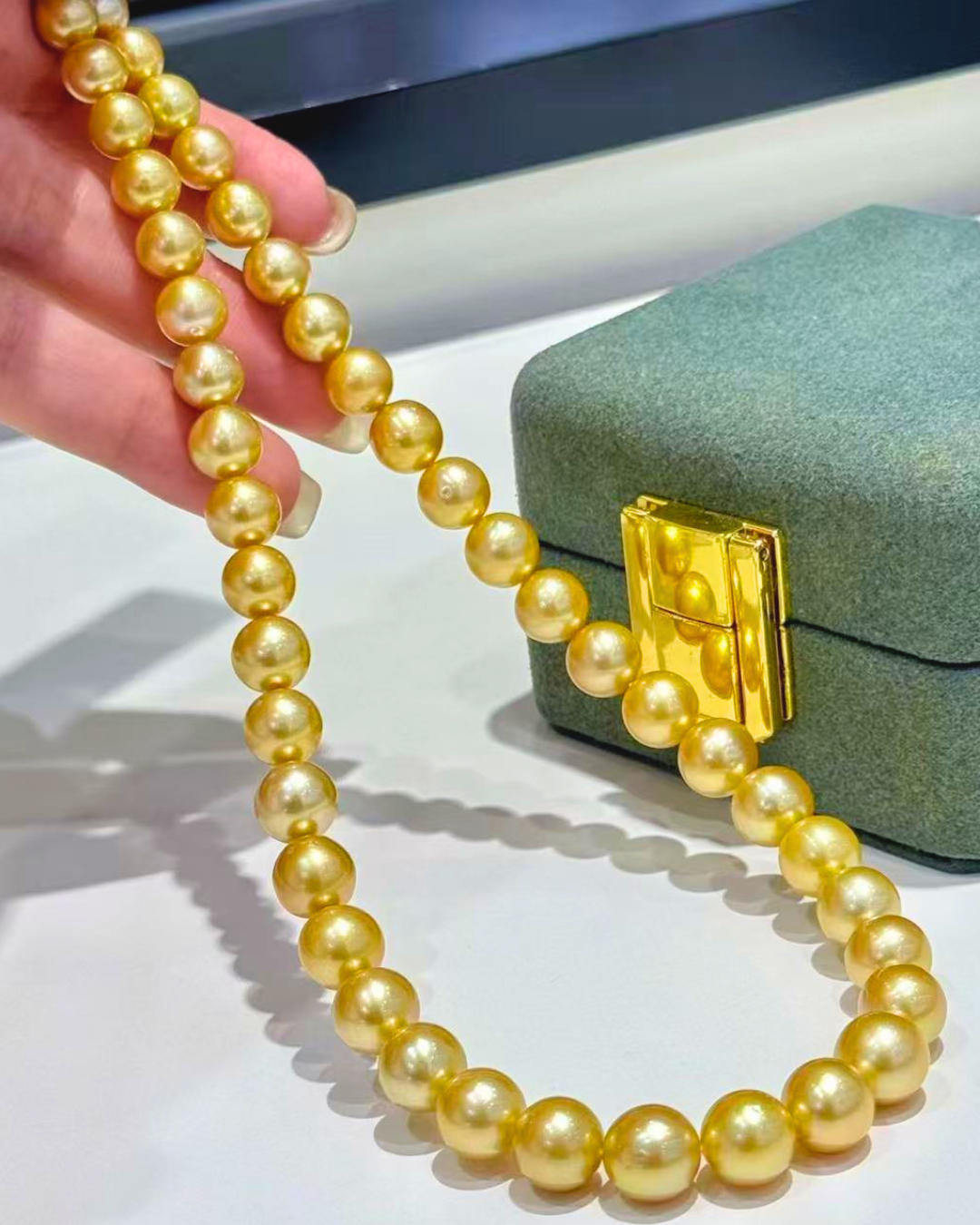 4A South Sea Golden Philippines Round Loose Strand - Rare Dark Perfect Round - Gold (8.1-10.3mm)