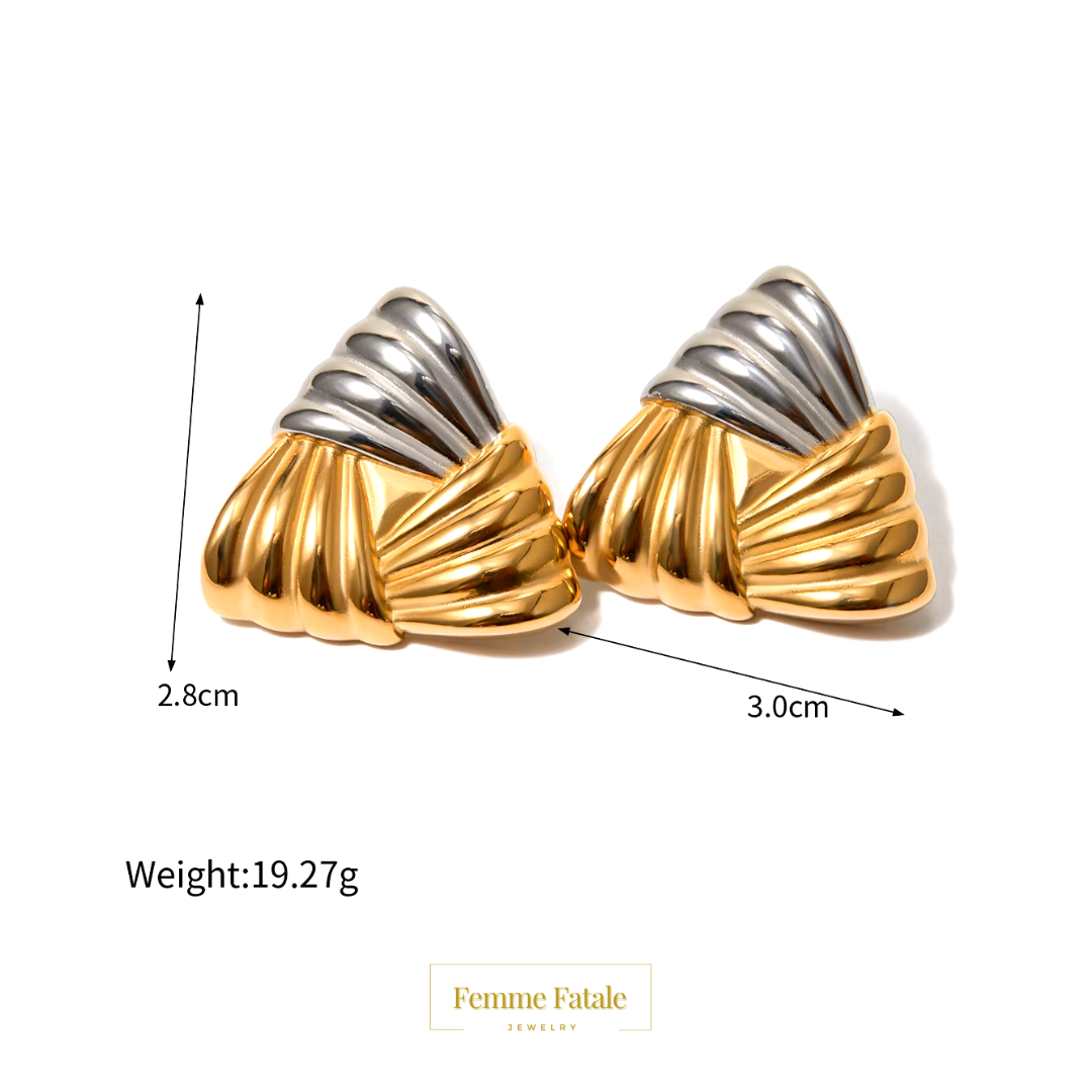 Two-Tone Triangle Chevron Studs