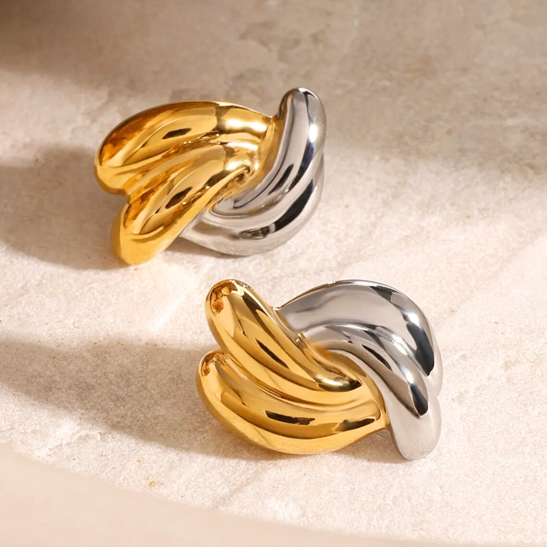 Two-Tone Twist Duo Studs