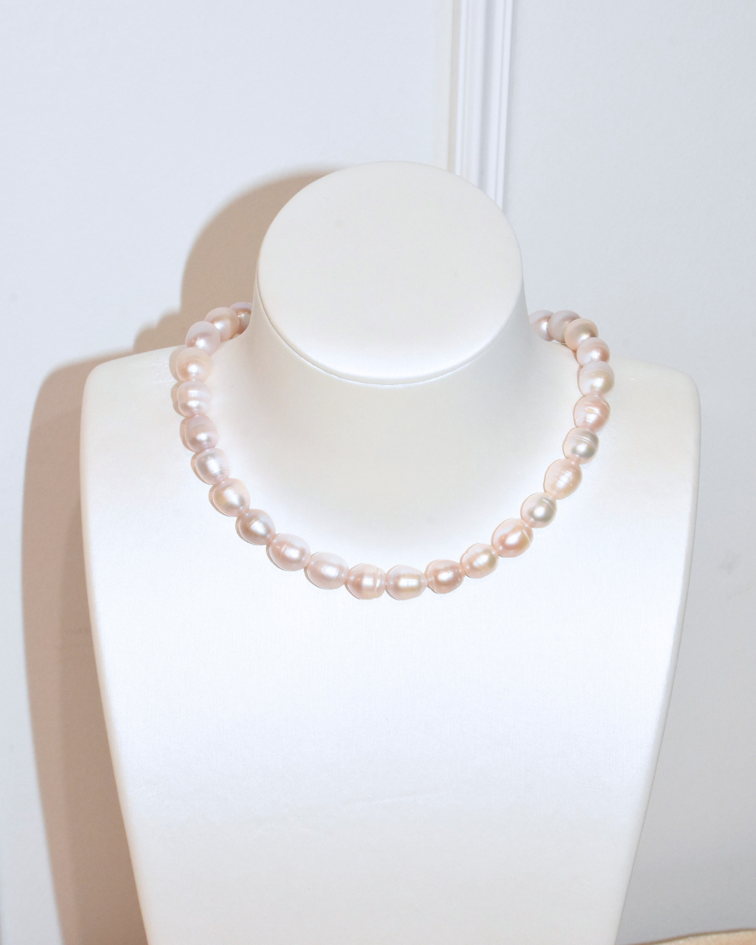 2A Freshwater Drop Necklace in Copper - Rose Overtone (9 -11mm)