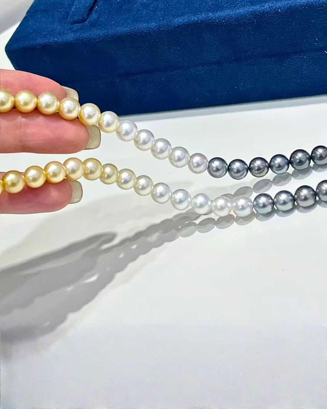 5A South Sea Golden Philippines, Akoya & Tahitian Round Loose Strand - Shikizai Three-Origin - Mixed (8-9mm)