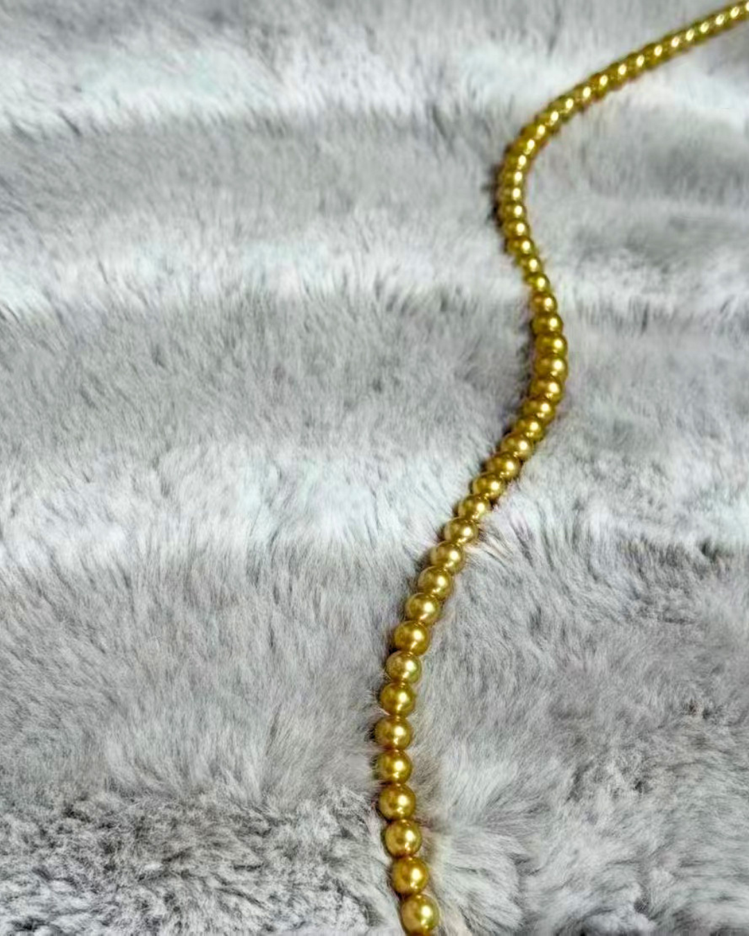 5A South Sea Golden Philippines Round Loose Strand with PSL Certificate - Gold (10-12.9mm)